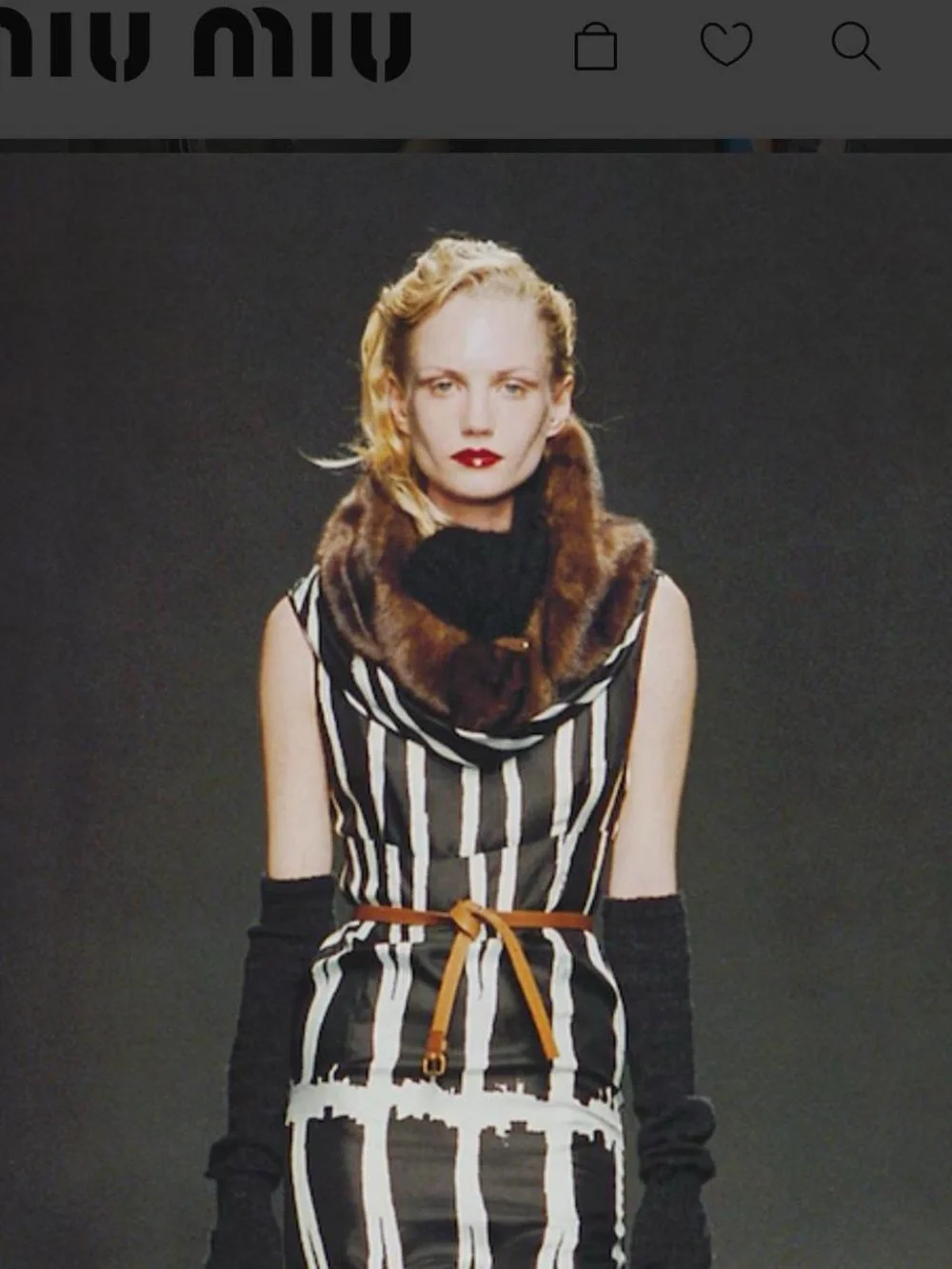 MIU MIU Silk Vintage Striped A-Line Skirt